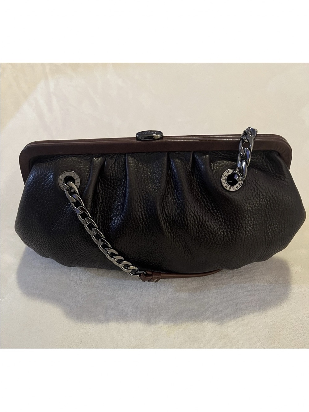 Michael kors mahogany brown Leather Chain-Handle Women’s Clutch/shoulder bag